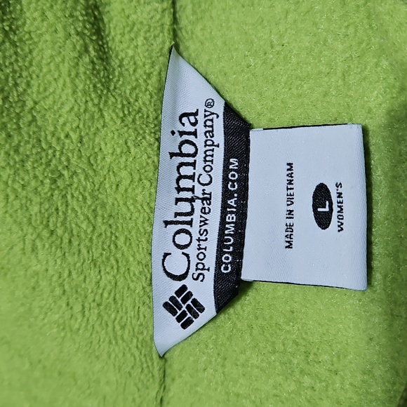 Columbia Bright Green Fleece Jacket Size Large - Picture 6 of 9